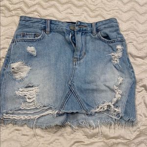 High rise jeans skirt